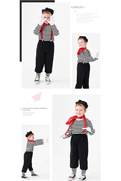 AZONEE زي رجل عجوز للأولاد - طقم جمبسوت مدرسي مع قبعة ونظارات ولحية مزيفة (من...