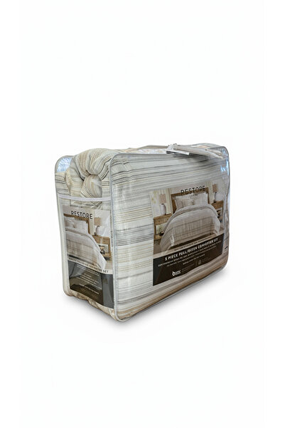 Bee Home Bed and Bath Stripe| 100% Cotton Single 8-Piece Duvet Set | Black Friday