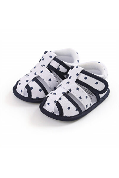 BebeNou Бели Сандали с черни звезди MBYM20-2-SA1