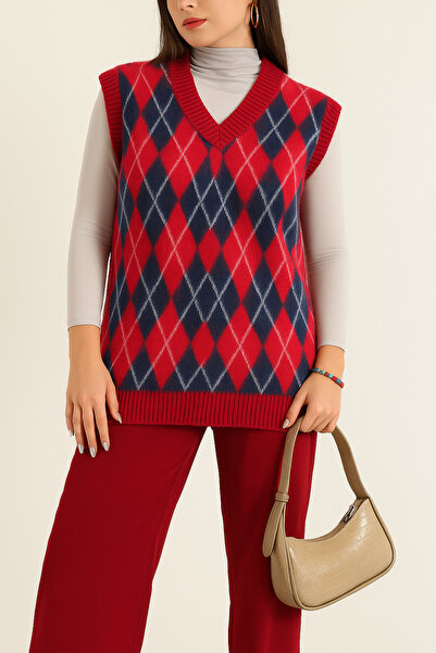 Esma Style Kadın Baklava Desenli Süveter