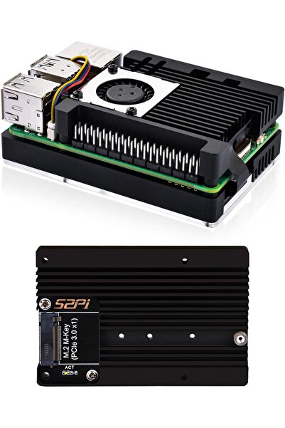 GeeekPi Armor Case with CN01 M.2 M-Key PCIe 3.0 Adapter for Raspberry Pi 5 (Supports M.2 NVMe 2230/2