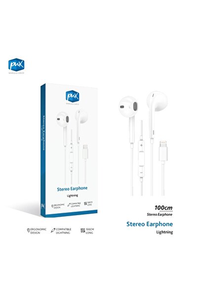 PUX سماعات أذن سلكية من Apple EarPods (موصل Lightning)