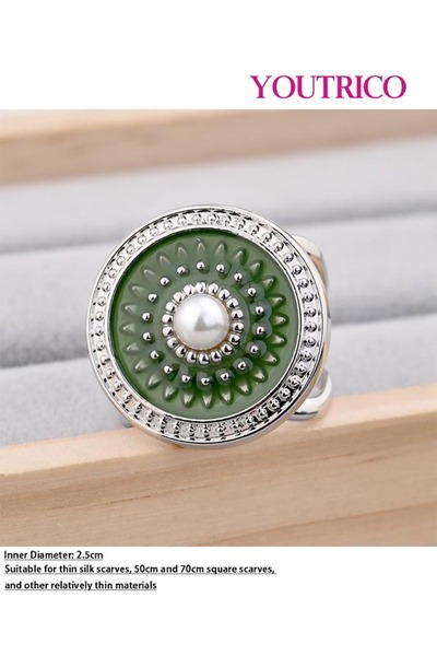 Youtrico British Round Tile Silk Scarf Buckle - Classic Elegant Accessory for...