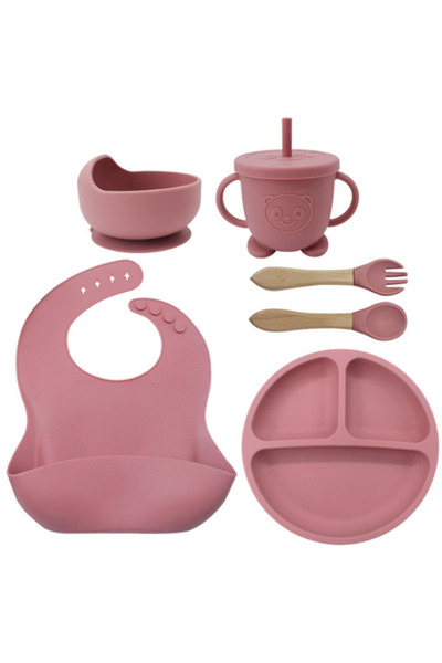 OEM Set of 7 Silicone Feeding Pieces - pink