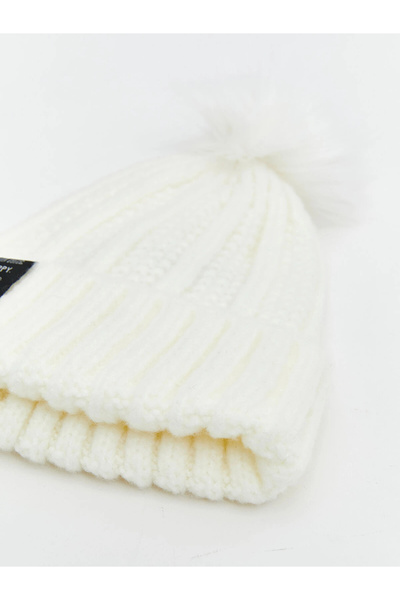 LC Waikiki Lcw Accessories Ecru Pompom Girls' Beret