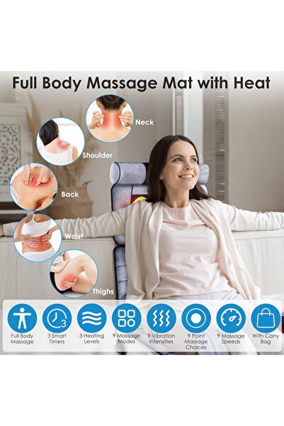 Sumkyle Full Body Massage Mat Heat Foot Massager Whole Body Vibration Massage Pad 9 Gear Massage