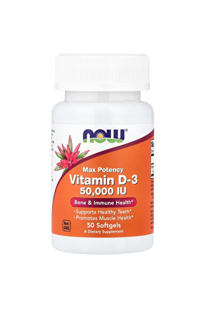 Now Foods Supplements, Vitamin D-3 50,000 IU Softgels, 50 softgels