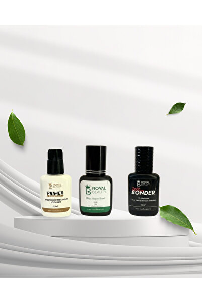 Royal Beauty Pachet Royal Ultra Super Bond - Adeziv profesional pentru extensii de gene (10 ml) cu primer Royal