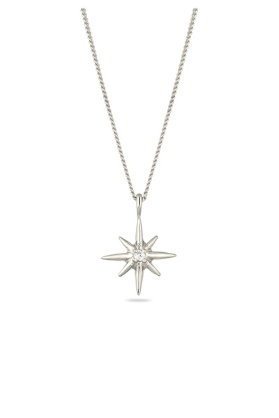 ELLI Colier Colier Femei Pandantiv Stea Armouredchain Diamant Cultivat în Laborator Tăietură Briliant Alb 925 Sterlină