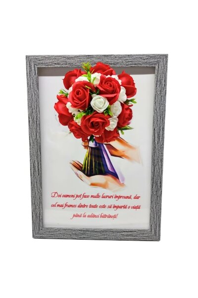 T&M Personalizare Tablou înrămat A4 (30x21 cm) - „Doi oameni pot face multe l...