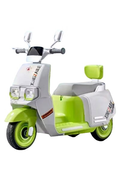 Toybox Stylish Electric Scooter for Kids with LED Lights, Music & 6V, BO Green Ride-On Toy with Backrest