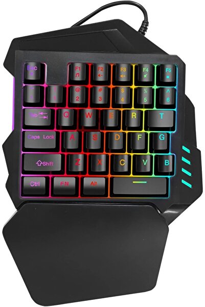 GOWENIC Single-Handed Gaming Keyboard USB 2.0, 35 Keys, FN Multimedia, Breathing Lights
