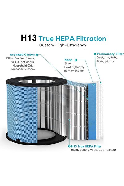 AIRTOK 2 Pack Air Purifier for Home Bedroom with H13 True HEPA Filter, 99.9% Removal to 0.1 Microns
