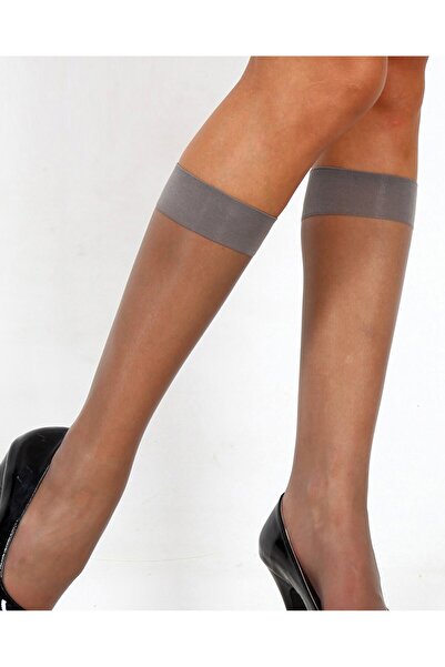 Pierre Cardin 3-Pack of 8 Den Semi-Shiny Thin Knee-High Pantyhose (Grey-Anthracite)