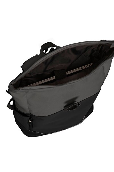 Daniel Ray Pittsburgh 15.6 inch Waterproof Rolltop Backpack, Black with Grey