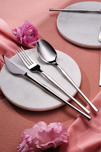 Karaca Elegance Cane Platin 12 Kişilik 84 Parça Çatal Kaşık Bıçak Takımı