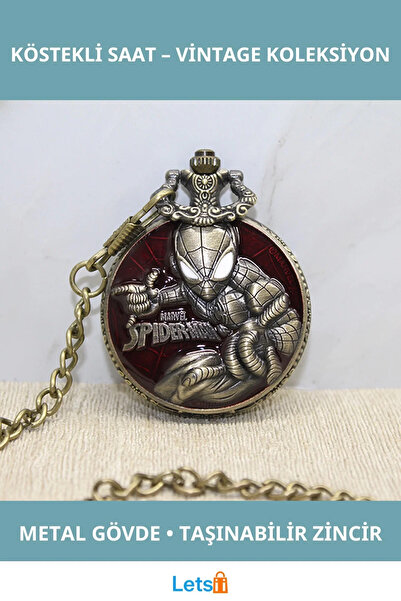 Letsii Nostalgic Chain Watch with Spider-Man Design
