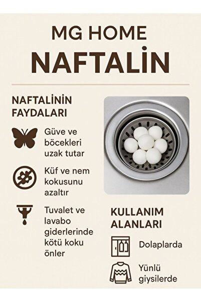 MG HOME 20 Misket Top 1 Paket Naftalin Koku Giderici NET 15 GÜN ERİMEZ KALİTE...