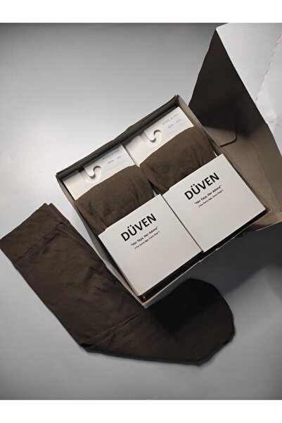 DÜVEN 12 Pairs of Matte Textured 40 Den Medium Thick Mousse Mink Knee-Length Trouser Socks