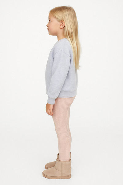 Motebarn Wear Girl's Ribbed Pink Tights