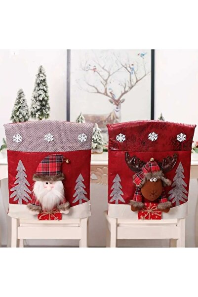 handedizayn Hande Dizayn Yılbaşı Sandalye Geyih Rudolf Sandalye Kılıfı TEKLİ