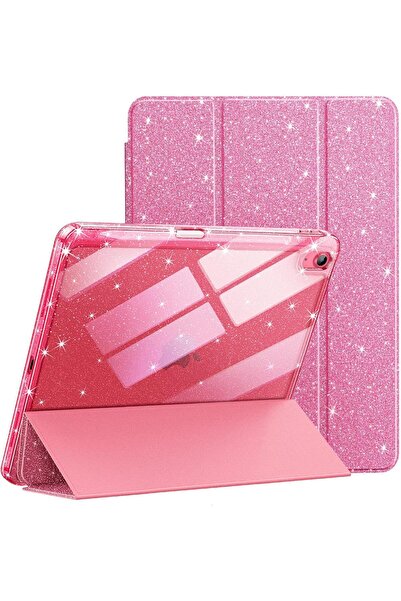 JETech Glossy Case for iPad (A16) Gen 11/10 (2025/2022) with Pen Holder, Slim Sparkly Cute Cover for