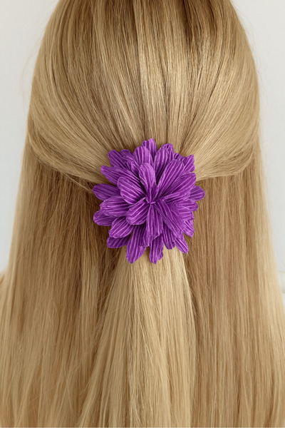 TAKIŞTIR Purple Color Flower Figured Peg Buckle