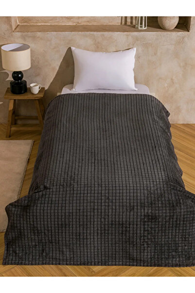 LC Waikiki Lcw Home Anthracite Single Plush Blanket