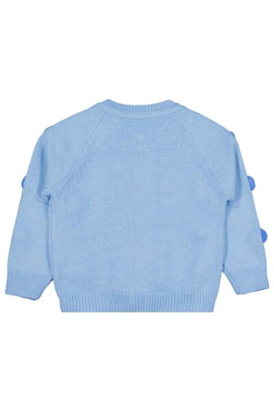 Civil Girls Pompom Cardigan for Ages 2-5 - Blue 3-4 Years Old