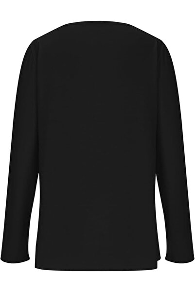 OEM Casual summer T-shirt, round collar, long sleeve, black S