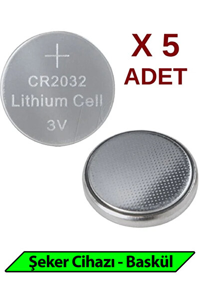 ANADOLU PARS 5 Adet Cr 2032 Pil 3 V Tartı Pili Baskül Para Düğme Şeker Ölçüm ...
