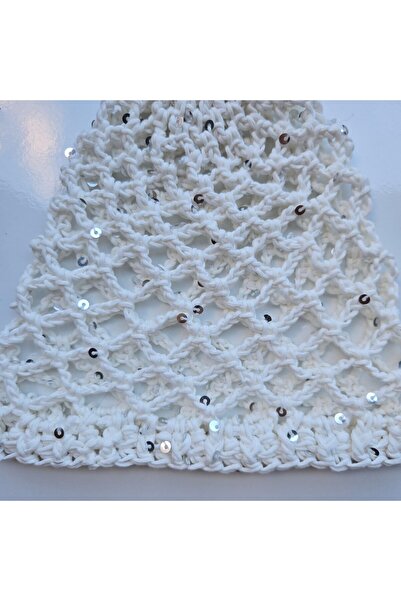 BohemCRAFTCK Beyaz Sedefli Pullu File Bere