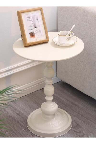 Twinkle Mart Vintage Metal Round Side Table Matte 40cm x 52cm
