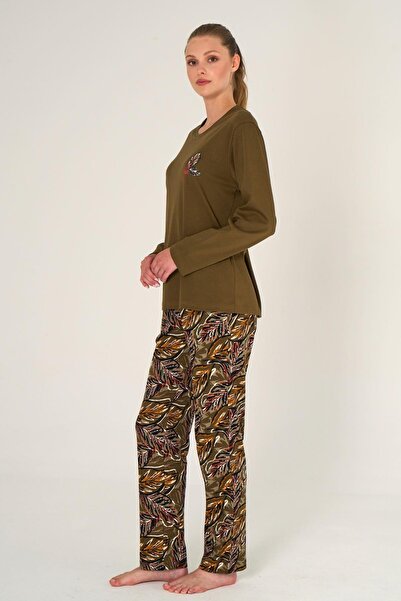 PİJAPİA Women's Long Sleeve Coffee Pajama Set