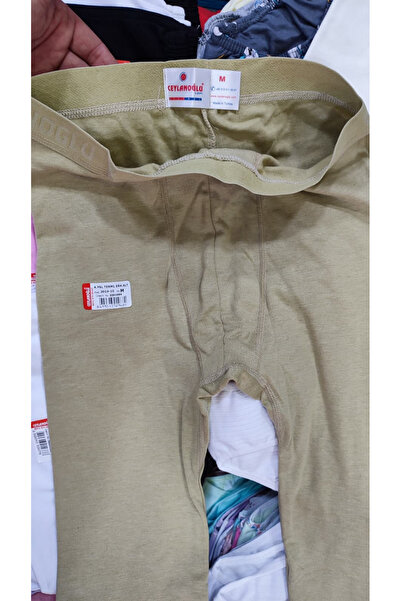 Ceylanoğlu Men's Winter Thermal & Thermal Warm Towel Waist Bottom Underwear Long Leggings Don Gray