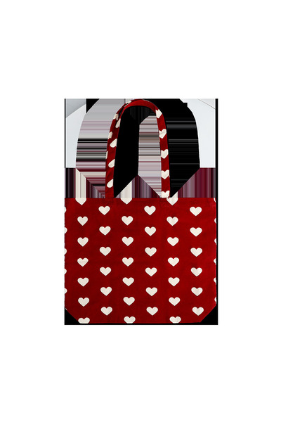 Flying Tiger Copenhagen Beyaz Kalpli Kırmızı Bez Çanta