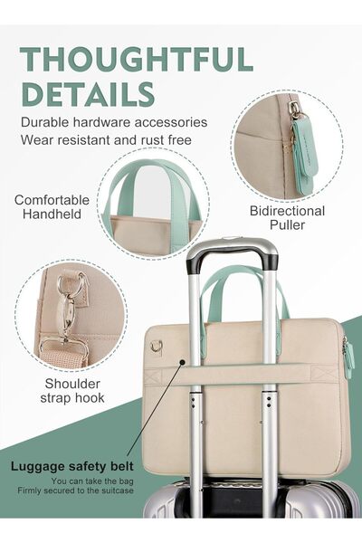 URbazaar 15.6" Laptop Bag - Shoulder/Messenger with Cable Organizer, Waterproof, Unisex (14-15.6")