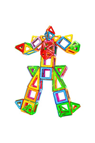 dalip Set of 60 Magnetic Construction Pieces Dalip, Large Magnetic Blocks, Geometric Shapes, 3+ yrs, ABS,