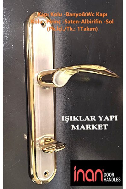 ece life Kapı Kolu -Banyo&Wc Kapı Kolu -Pirinç -Saten-Albirifin -Sol (Pk.İçi./Tk.: 1Takım)
