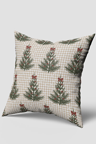EsnafAli Husă de pernă de Crăciun cu model de arbori de pădure și arbori de pin