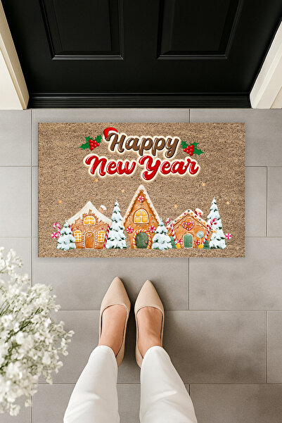Dormot سجادة باب بطباعة رقمية حديثة للعام الجديد ورأس السنة الجديدة وسنة جديد...