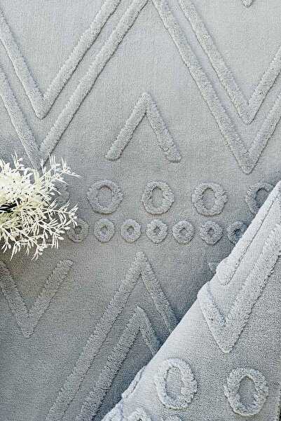 Decomia Home Geo Kendinden Desenli Premium Puffy Peluş Yolluk Koridor Halısı Salon Halısı