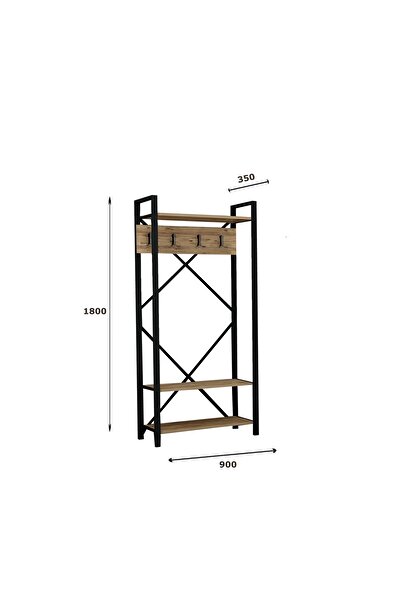 Remaks Verona Metalli Askılıklı Vestiyer - Atlantik Çam