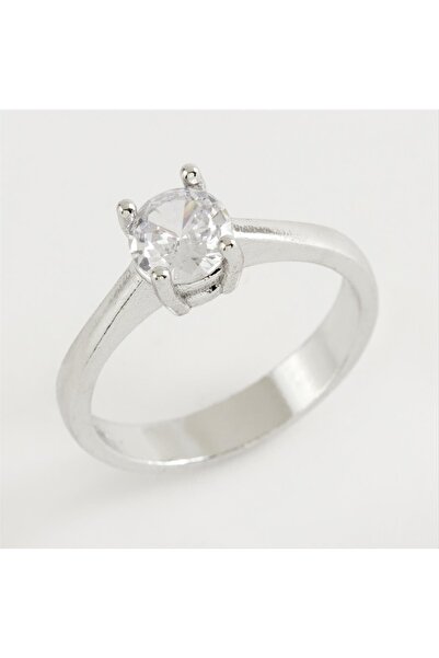 ZERO LAND LVSQVR زركون مرصع بحجر واحد (144122) خاتم-لون فضي