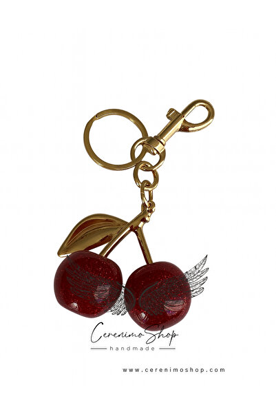 Cerenimo Shop Breloc cu charm în formă de cireșe