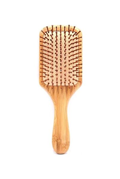 Generic Square Shape Wooden Hair Brush Beige