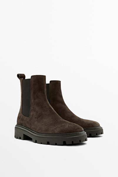 Massimo Dutti Tırtıklı tabanlı düz Chelsea bot