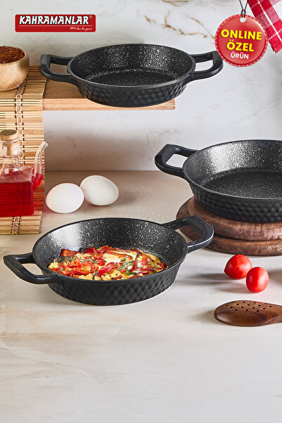 Kahramanlar Premium 3-Piece Cast Iron Skillet Set