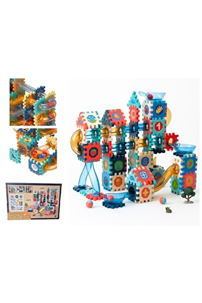 ANGMAD Marble Run Construction Set, 158 pieces, Multicolor, Ages 3+