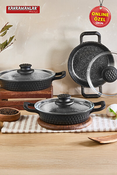 Kahramanlar Premium 6 Piece Cast Iron Cookware Set